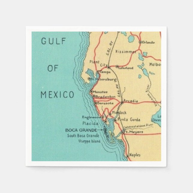 Boca Grande Useppa Florida Servetter (Framsidan)