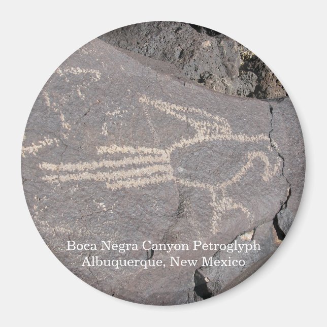 Boca Negra Canyon Petroglyf Magnet (Framsidan)