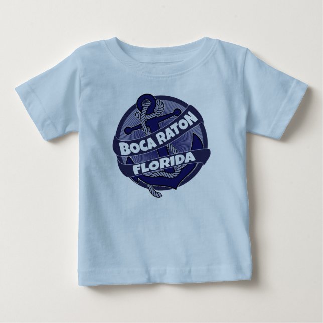Boca Raton Florida anchor swirl baby romper utrust Tröja (Framsida)