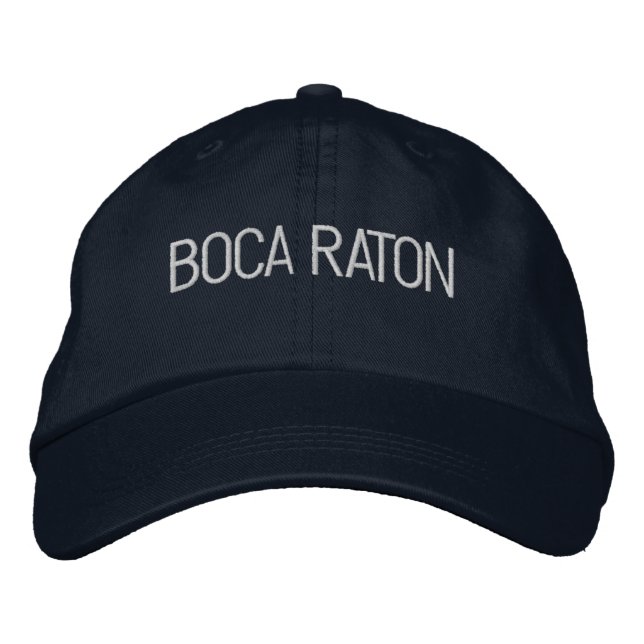 Boca Raton Florida Embroired Baseball Hat Broderad Keps (Framsida)