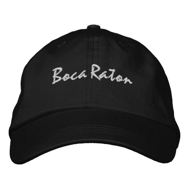 Boca Raton Florida Embroired Baseball Hat Broderad Keps (Framsida)