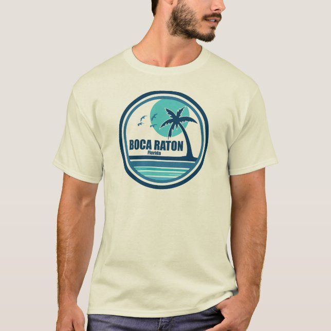 Boca Raton Florida Handflatan Träd Birds T Shirt (Framsida)