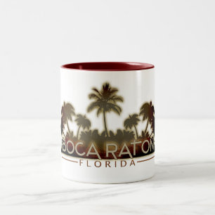 Boca Raton Florida handflatan träd brev kaffe mugg