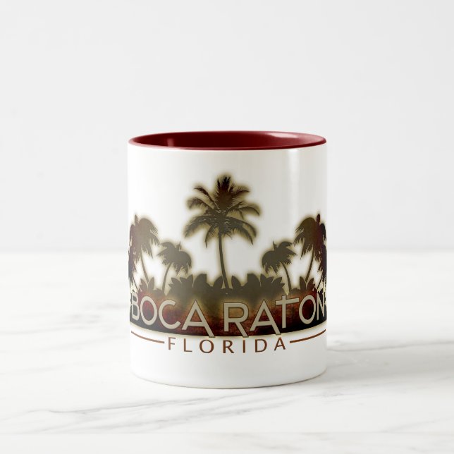 Boca Raton Florida handflatan träd brev kaffe mugg (Center)