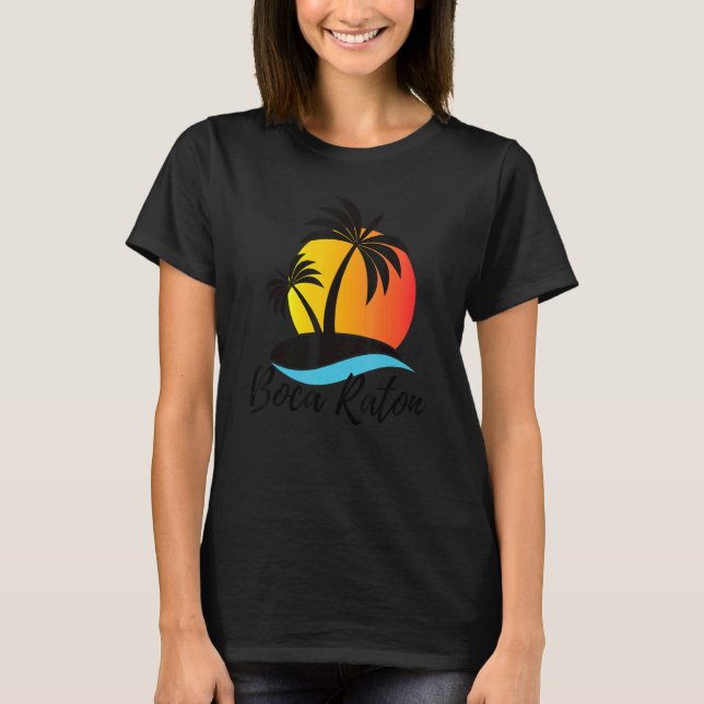 Boca Raton Florida Handflatan Träd Vacation Beach  T Shirt (Framsida)