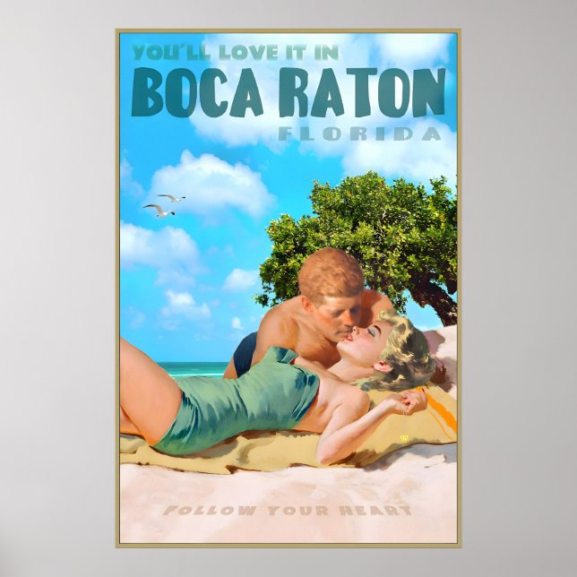 Boca Raton Florida Marilyn Monroe John Kennedy Poster (Framsidan)