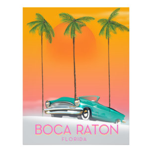 Boca Raton Florida-reseaffisch. Fototryck