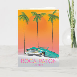 Boca Raton Florida-reseaffisch. Helgkort