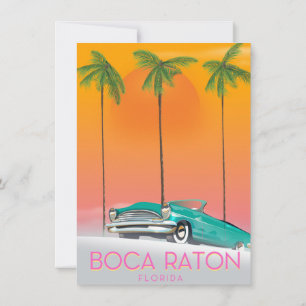 Boca Raton Florida-reseaffisch. Inbjudningar