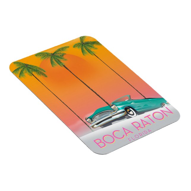 Boca Raton Florida-reseaffisch. Magnet (Högersidan)