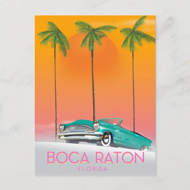 Boca Raton Florida resereraffisch. Vykort (Framsida)