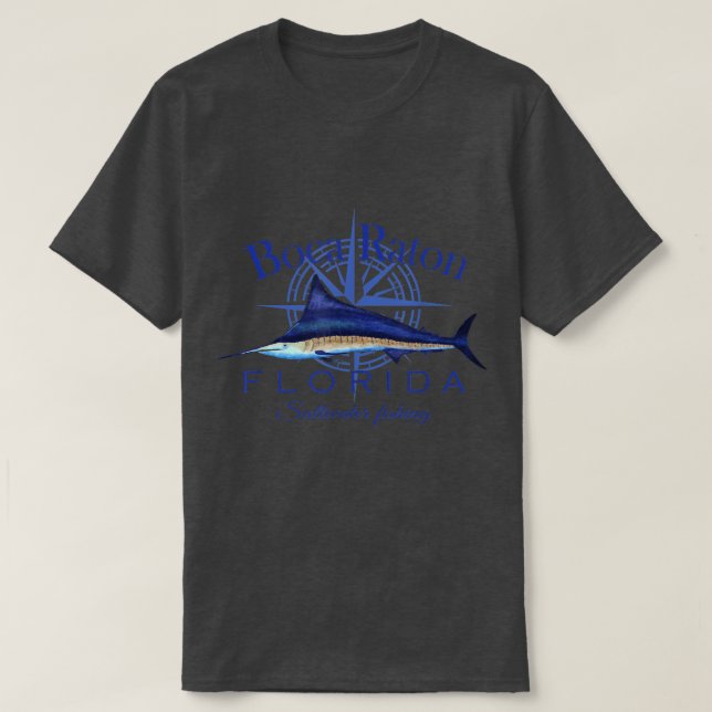 Boca Raton Florida Sailfish Billfish Saltwater Fis T Shirt (Design framsida)