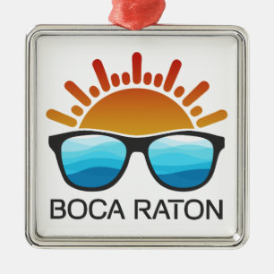 Boca Raton Florida Solglasögon Julgransprydnad Metall