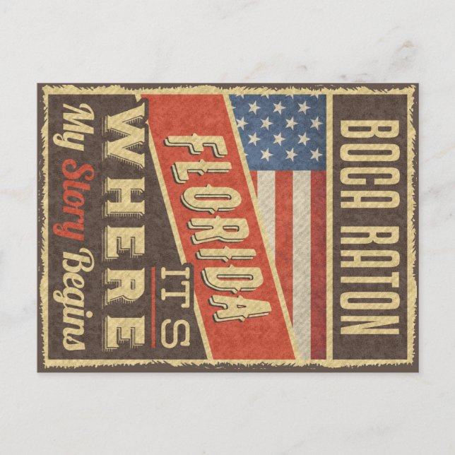 Boca Raton Florida Vykort (Framsida)