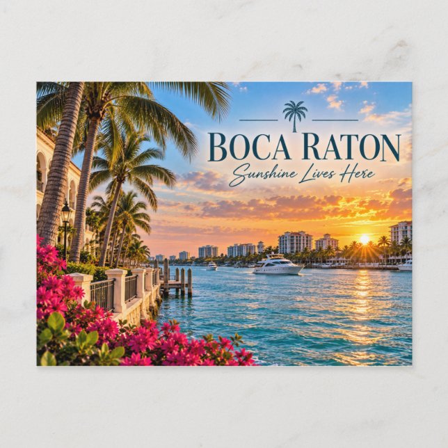 Boca Raton Florida Vykort (Framsida)