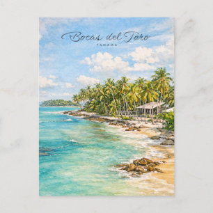 Bocas del Toro Panama Strand Vattenkonst Ekoturism Helg Vykort