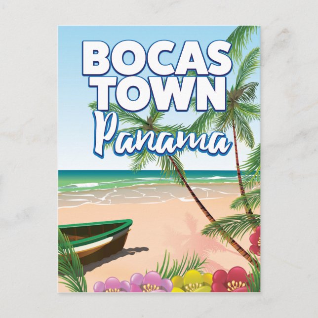 Bocas Town Panama Strand reseinformation affisch Vykort (Framsida)