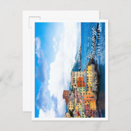 Boccadasse marina panorama i Italien Genua Vykort