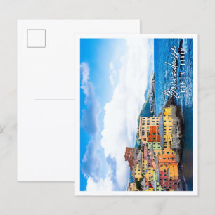 Boccadasse marina panorama i Italien Genua Vykort