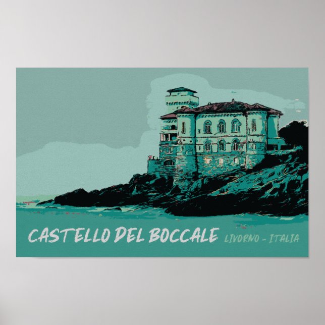 Boccale Castle, Toskans kustlandmärke, Italien Poster (Framsidan)