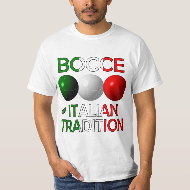 Bocce an Italiana Tradition T-Shirt (Framsida)