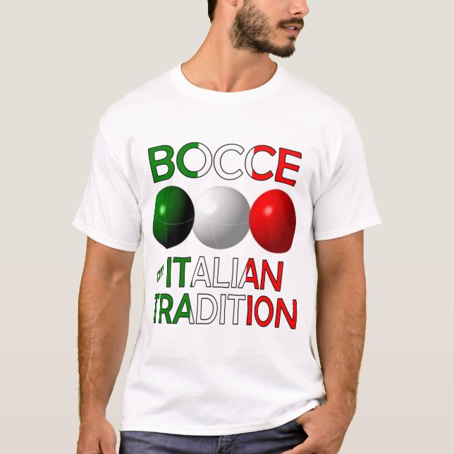 Bocce an Italiana Tradition T-Shirt (Framsida)