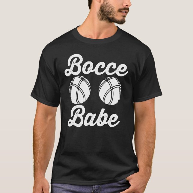 Bocce Ball Player Bocce Babe T Shirt (Framsida)