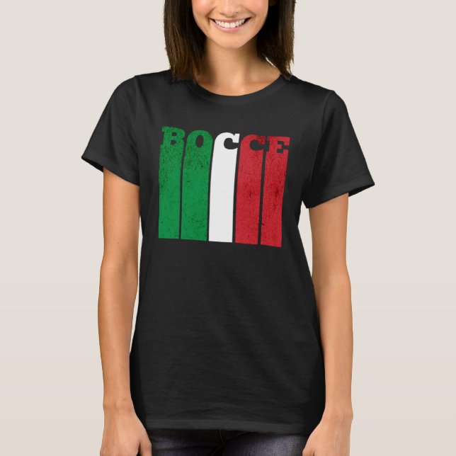 Bocce Ball Player Italia Italy Flag Bocce T Shirt (Framsida)