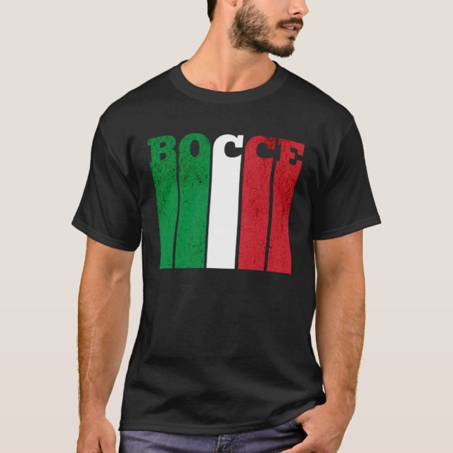 Bocce Ball Player Italia Italy Flag Bocce T Shirt (Framsida)