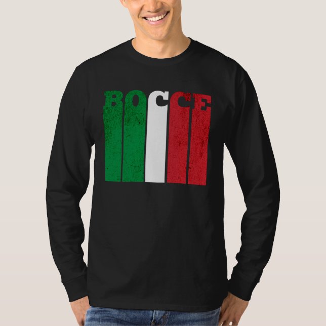 Bocce Ball Player Italia Italy Flag Bocce T Shirt (Framsida)