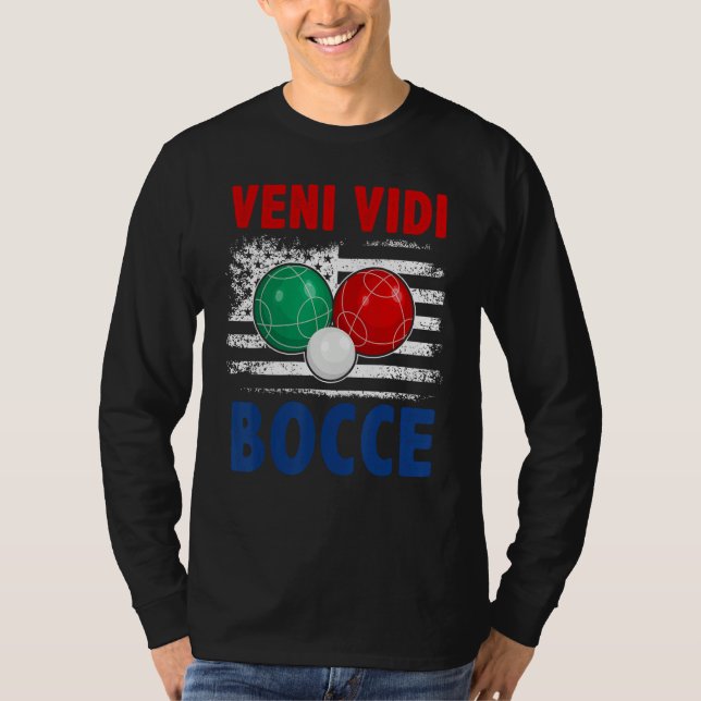 Bocce Ball Player USA Flag Patriotic 4 T Shirt (Framsida)