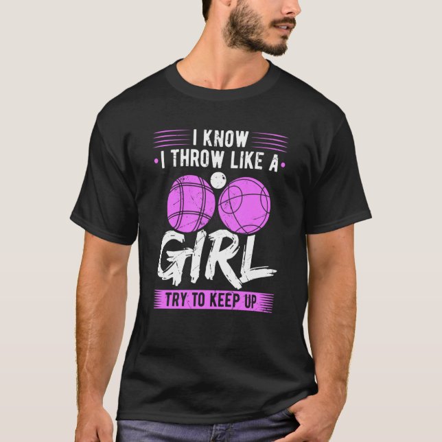 Bocce Ball Throw Like A Girl Boccia Player T Shirt (Framsida)