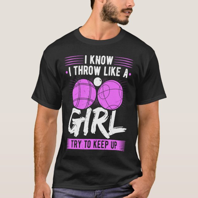 Bocce Ball Throw Like A Girl Boccia Player T Shirt (Framsida)