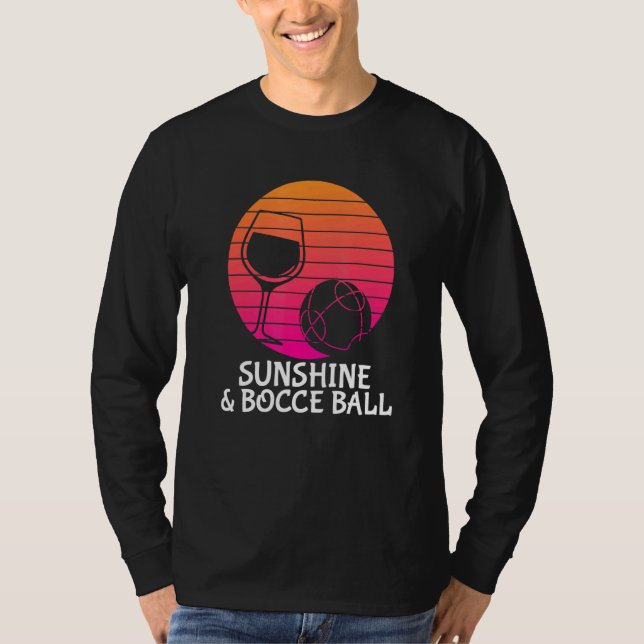 Bocce Boll - Drink Vin Sunshine Bocce Boll T Shirt (Framsida)