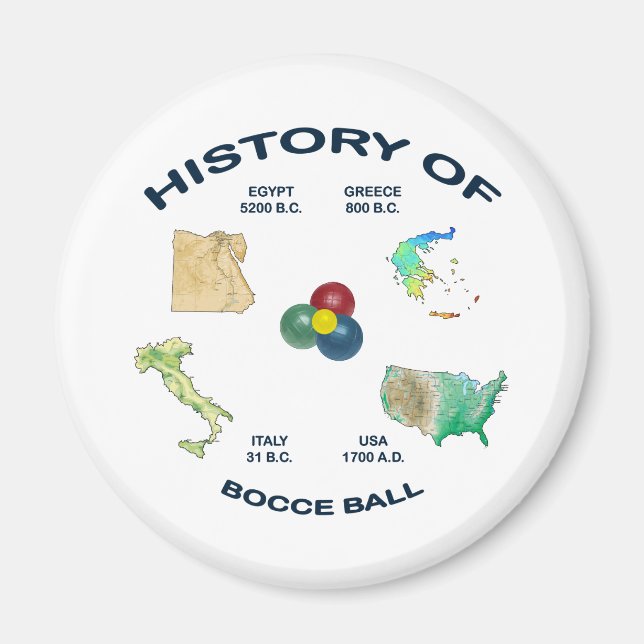Bocce Boll Historik Magnet (Framsidan)