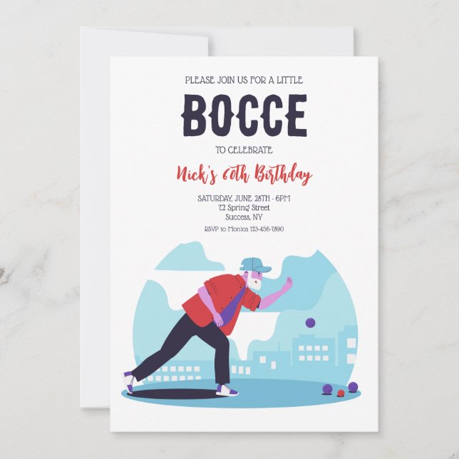 Bocce boll inbjudningar (Framsida)