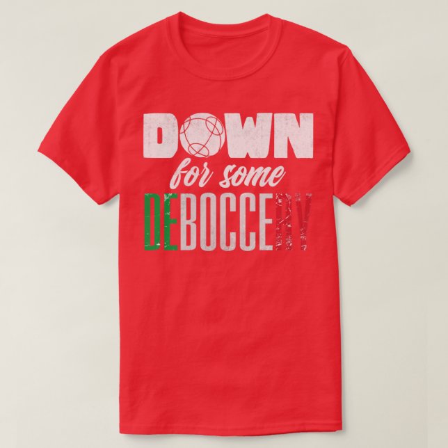 Bocce Boll Player Boules blickar nedåt för en del  T Shirt (Design framsida)