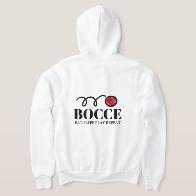 Bocce boll sport Zipping Hoodie för spelare och fl T Shirt (Laydown Baksida)