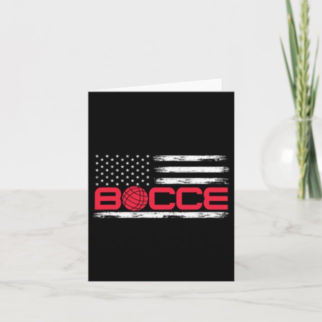 Bocce Byll American USA flagga Bocci Player 4 juli Kort (Framsida)