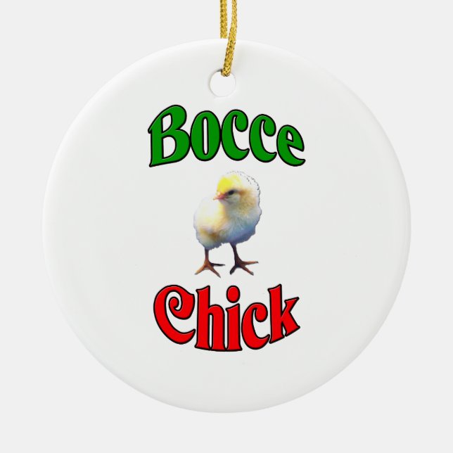 Bocce chick julgransprydnad keramik (Framsidan)