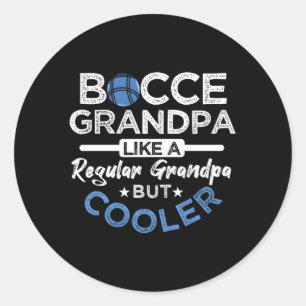 Bocce Grandpa som en vanlig morfar Bocci Boll Runt Klistermärke