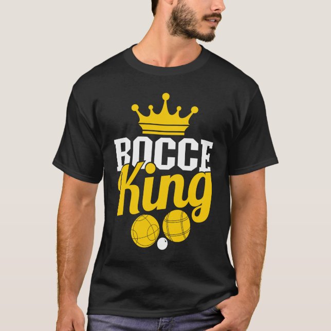 Bocce King Boccia Player Boules T Shirt (Framsida)