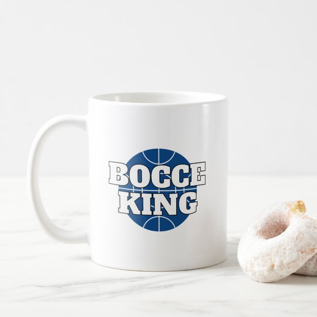 Bocce Kung lustigt kaffe mugg för Bocci-spelare (Med munk)