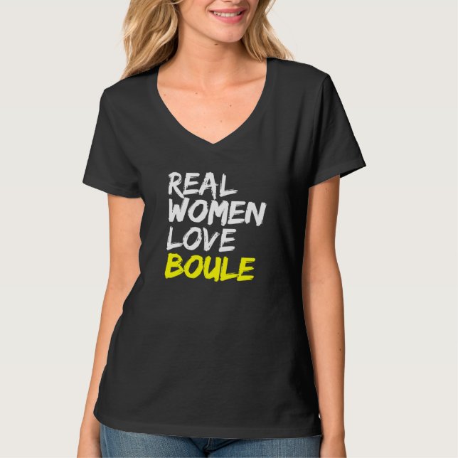 Bocce Player Dam Boule Women Kärlek Boule T Shirt (Framsida)