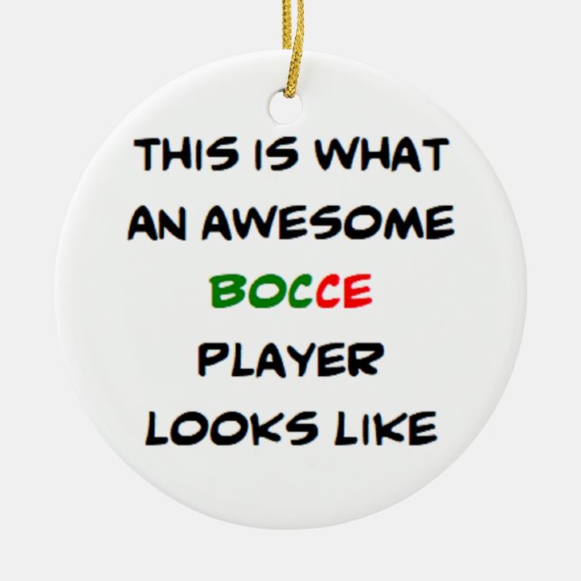 Bocce player, fantastisk julgransprydnad keramik (Framsidan)