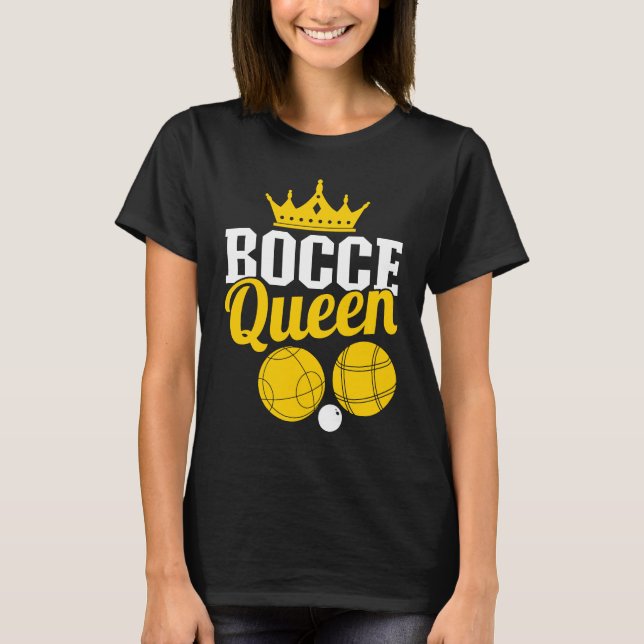 Bocce Queen Boccia Player Boules T Shirt (Framsida)