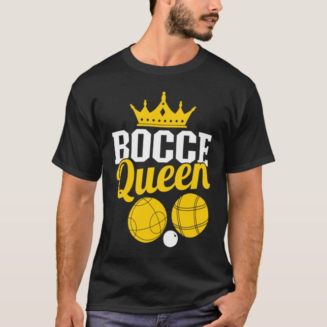 Bocce Queen Boccia Player Boules T Shirt (Framsida)