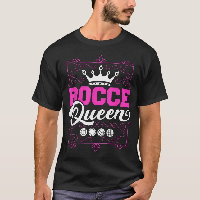 Bocce Queen Kvinnor Gräsbowling Bocci Bollspel T Shirt (Framsida)