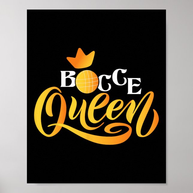 Bocce Queen - Lawn Bowling Game Boule Byll Game En Poster (Framsidan)