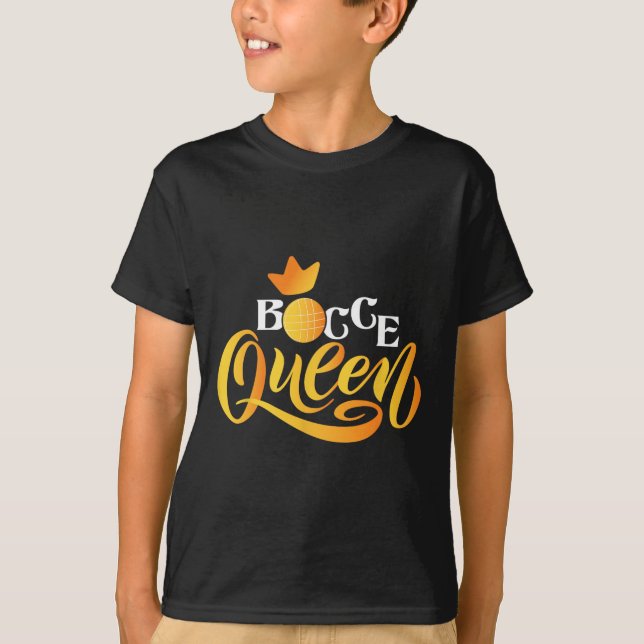 Bocce Queen - Lawn Bowling Game Boule Byll Game En T Shirt (Framsida)
